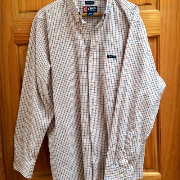 CHAPS Plaid Blue & Red Button Down Shirt! - Picture 2 of 5